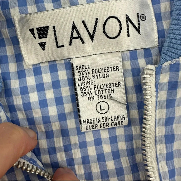 Vintage 90s Gingham bomber windbreaker jacket - Picture 6 of 8